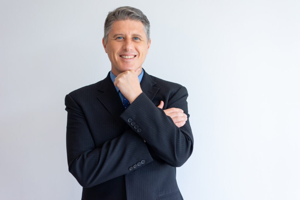 portrait of positive confident businessman